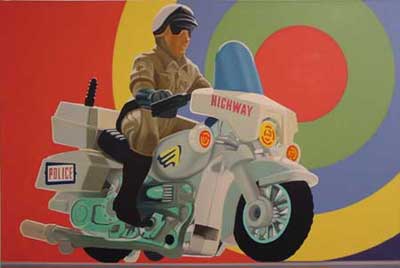 A highway policeman, 2002, olej,płótno, 80x120 cm