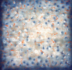 Przestrze� prze�wietlona, 1992, olej, acryl na p��tnie, 140 x 140 cm