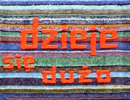 Dzieje się dużo, 56x74cm, włóczka