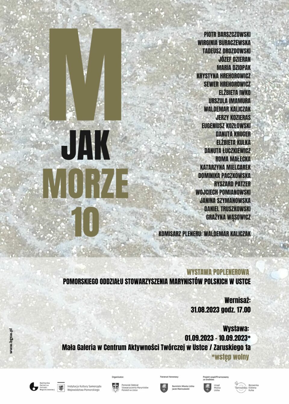 Read more about the article M JAK MORZE 10 WYSTAWA POPLENEROWA POMORSKIEGO ODDZIAŁU STOWARZYSZENIA MARYNISTÓW POLSKICH W USTCE
