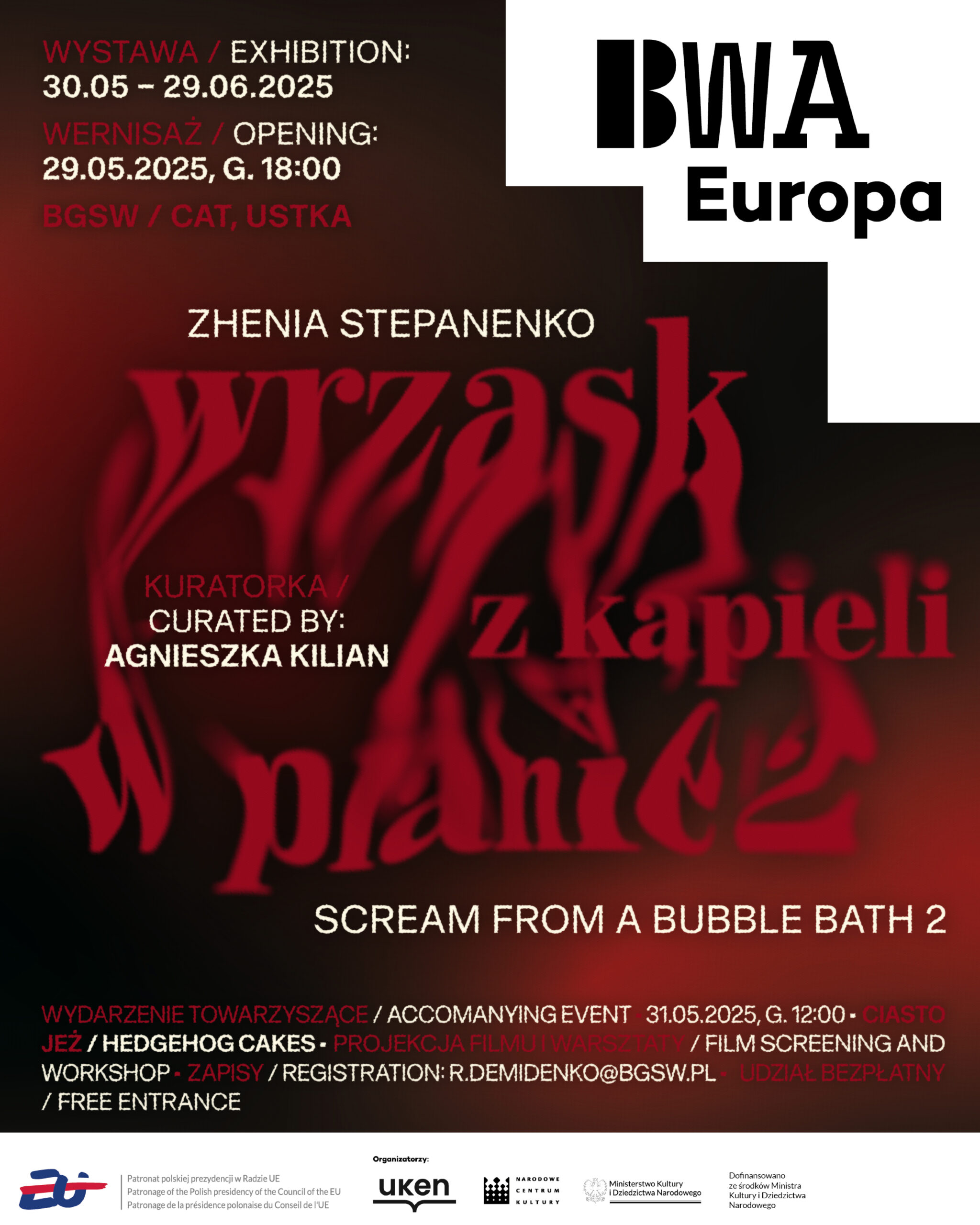 Read more about the article Zhenia Stepanenko / WRZASK Z KĄPIELI W PIANIE 2 / wystawa